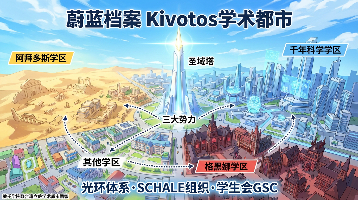 蔚蓝档案 Kivotos学术都市全景图